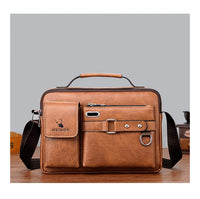 Men's PU Leather Crossbody Messenger Bag – Vintage Designer Style