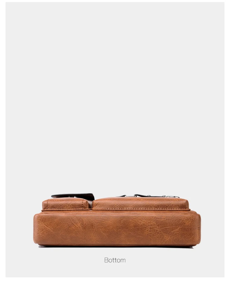 Men's PU Leather Crossbody Messenger Bag – Vintage Designer Style