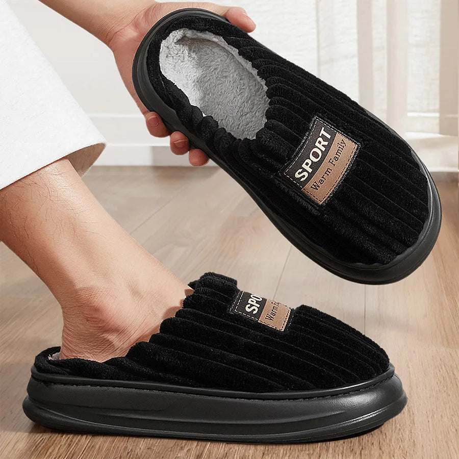 Experience Ultimate Comfort with Men's Winter Suede Slippers