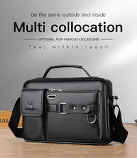 Men's PU Leather Crossbody Messenger Bag – Vintage Designer Style