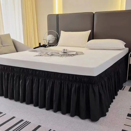 1PC Ruffled Bed Skirts with Ruffles - Double Layers, 200cm x 180/120cm, Wrinkle & Fade Resistant Fabric