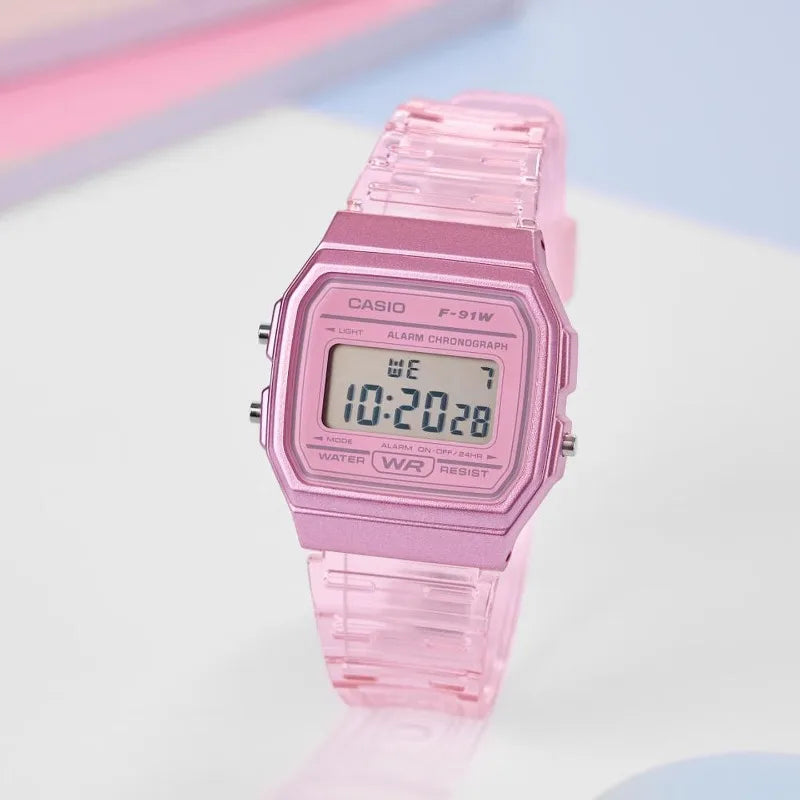 Casio F91W Retro Waterproof Watch - Fashionable Simple Small Square LCD Display Electronic Timepiece