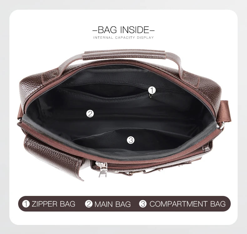 Men's PU Leather Crossbody Messenger Bag – Vintage Designer Style