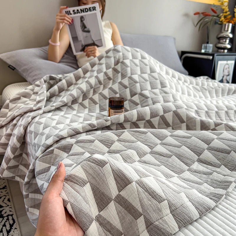 Experience Ultimate Comfort with Our Luxury Cotton Throw Blanket
