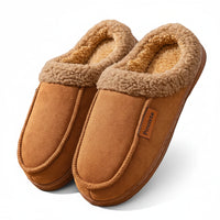 Luxurious Men's Warm Suede Slippers with Fleece Lining – Perfect for Cozy Winter Days