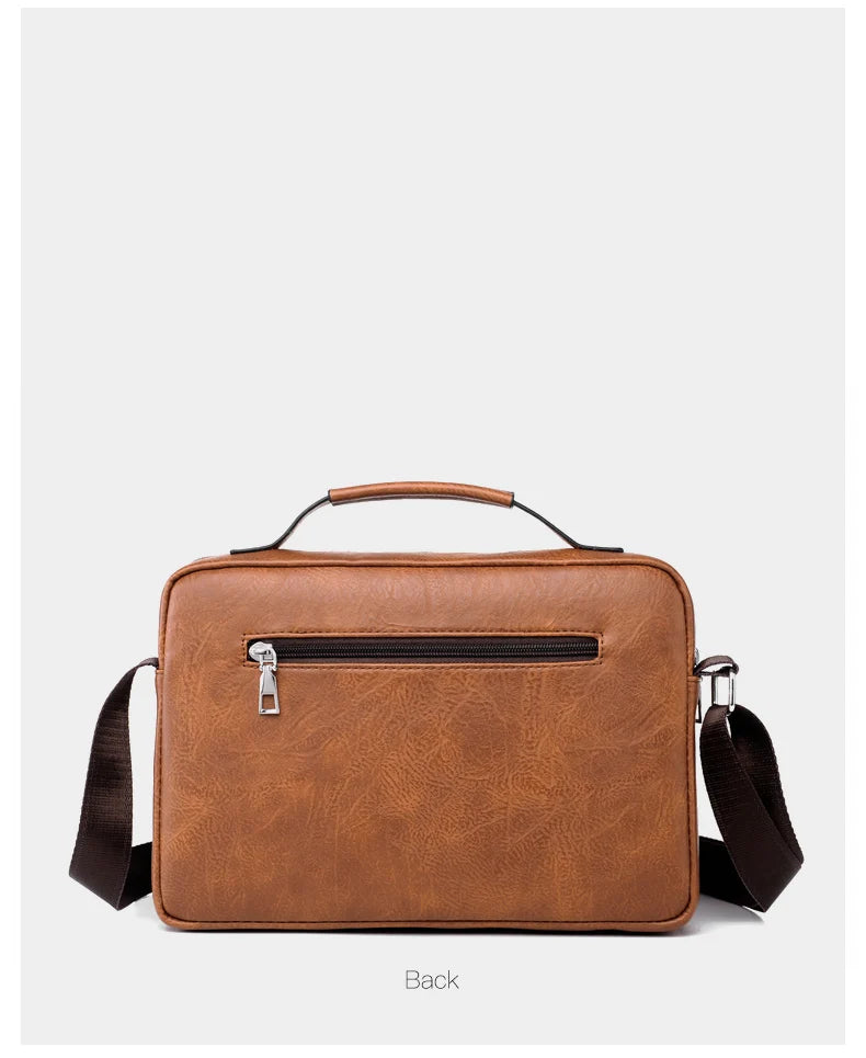 Men's PU Leather Crossbody Messenger Bag – Vintage Designer Style