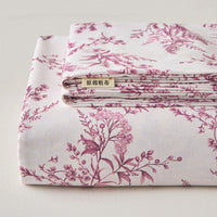 Luxurious 100% Cotton Bed Sheets - Thickened Floral Print for Ultimate Comfort