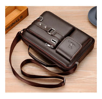 Men's PU Leather Crossbody Messenger Bag – Vintage Shoulder Bag