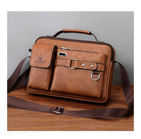 Men's PU Leather Crossbody Messenger Bag – Vintage Designer Style