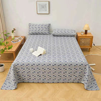 100% Cotton Thickened Bed Sheet Plant Flowers Printed Single Double Top King Sheets Pure Cotton Single Size Kids Bed Linen