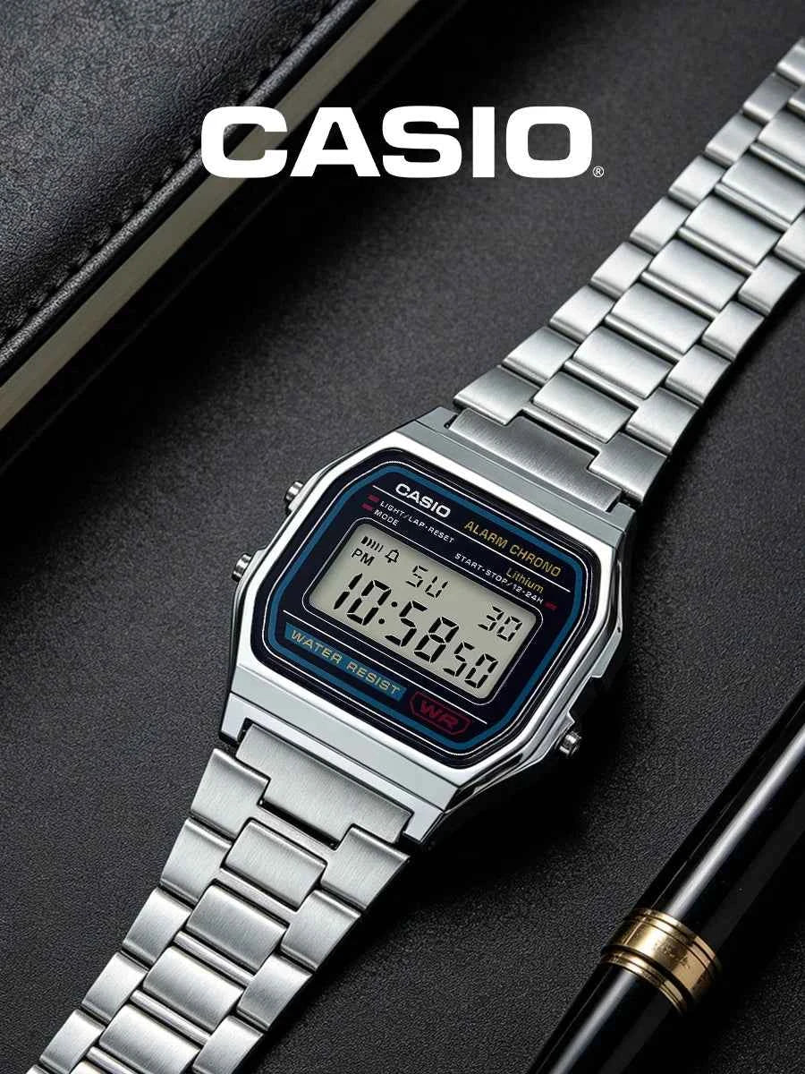 CASIO  Vintage Digital Watch Men Women Stainless Steel Band Waterproof Wristwatch Casual Daily Party Festival Birthday Gif