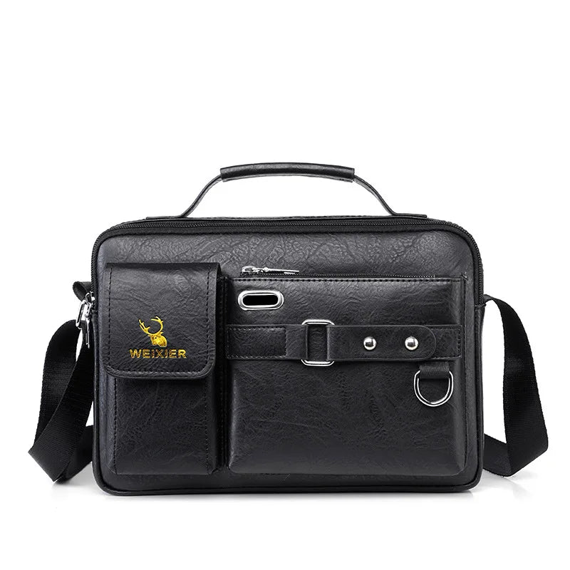 Men's PU Leather Crossbody Messenger Bag – Vintage Shoulder Bag