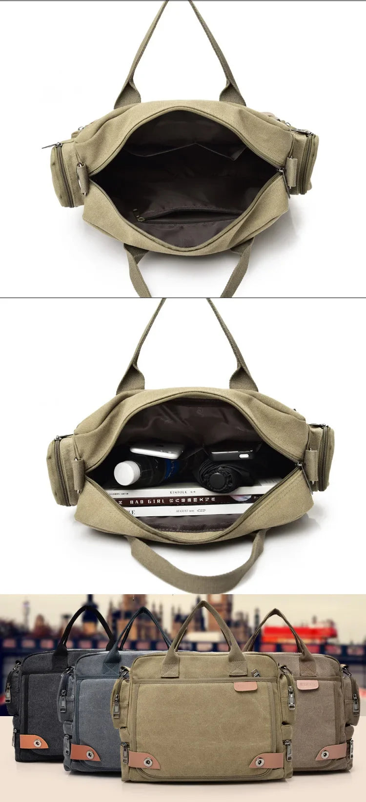 Men's Large Canvas Crossbody Satchel Bag – Travel & Casual Shoulder Bag