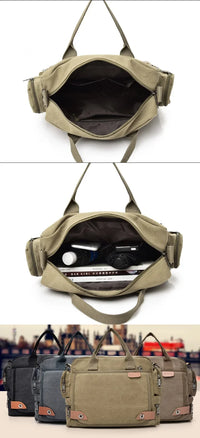 Men's Large Canvas Crossbody Satchel Bag – Travel & Casual Shoulder Bag