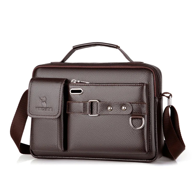 Men's PU Leather Crossbody Messenger Bag – Vintage Shoulder Bag