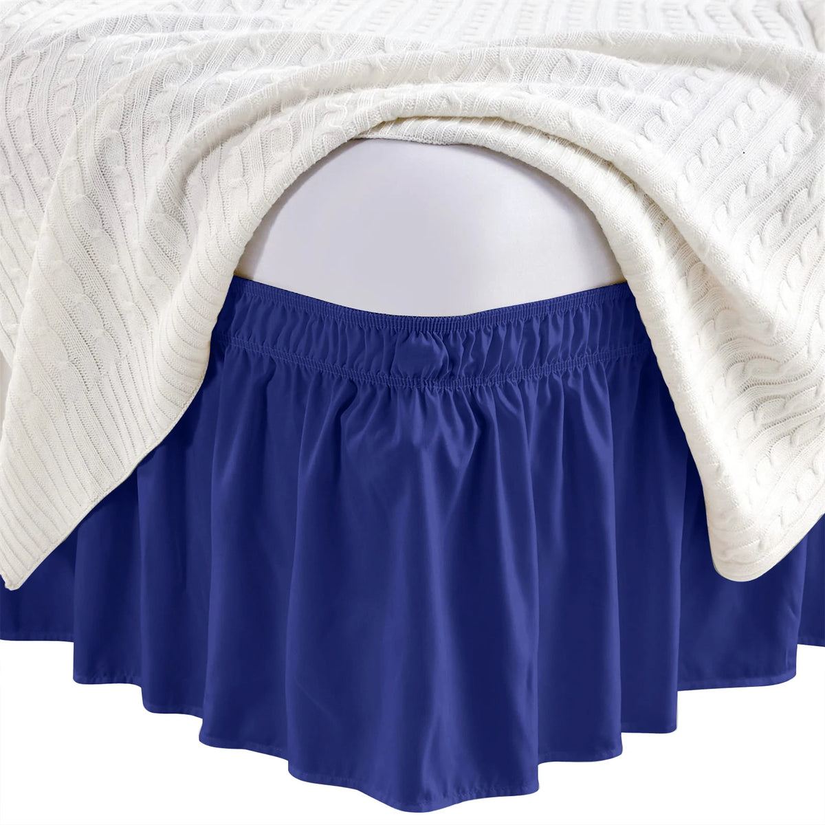 Adjustable Bed Skirt - Elastic Wrap Around, Wrinkle Free & Fade Resistant, Full Size for Women, Men, Kids & Teens Bedding