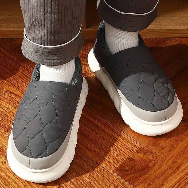 Bebealy Winter Men Slippers - Cozy and Stylish Indoor-Outdoor House Shoes