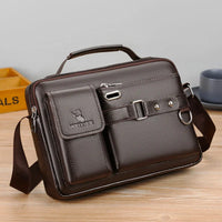 Men's PU Leather Crossbody Messenger Bag – Vintage Shoulder Bag