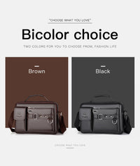 Men's PU Leather Crossbody Messenger Bag – Vintage Designer Style