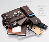 Men's PU Leather Crossbody Messenger Bag – Vintage Shoulder Bag