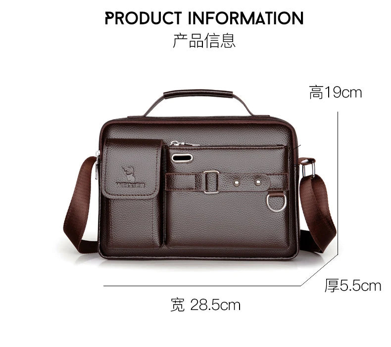 Men's PU Leather Crossbody Messenger Bag – Vintage Shoulder Bag