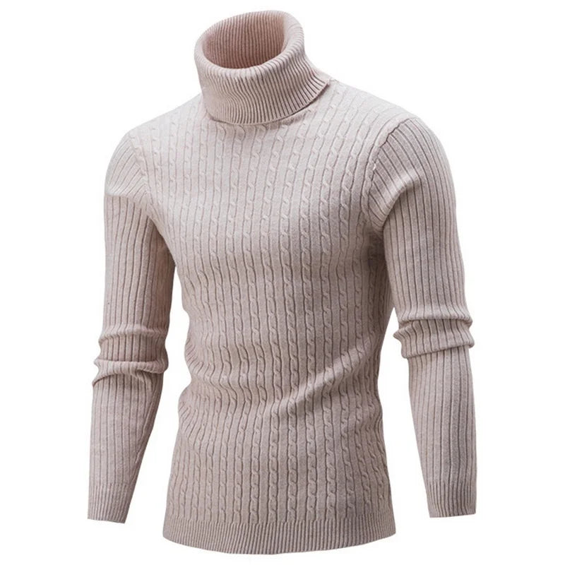 Winter Men Pullover Top Turtleneck Long Sleeve Thick Warm Sweater Slim Pullover Casual Knitwear Elasticity Knitwear Men Clothing