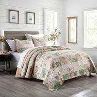Transform Your Bedroom with the Ultra Soft Floral Coverlet Bedding Set - 3 Pieces Patchwork Gray All Season Bedspreads