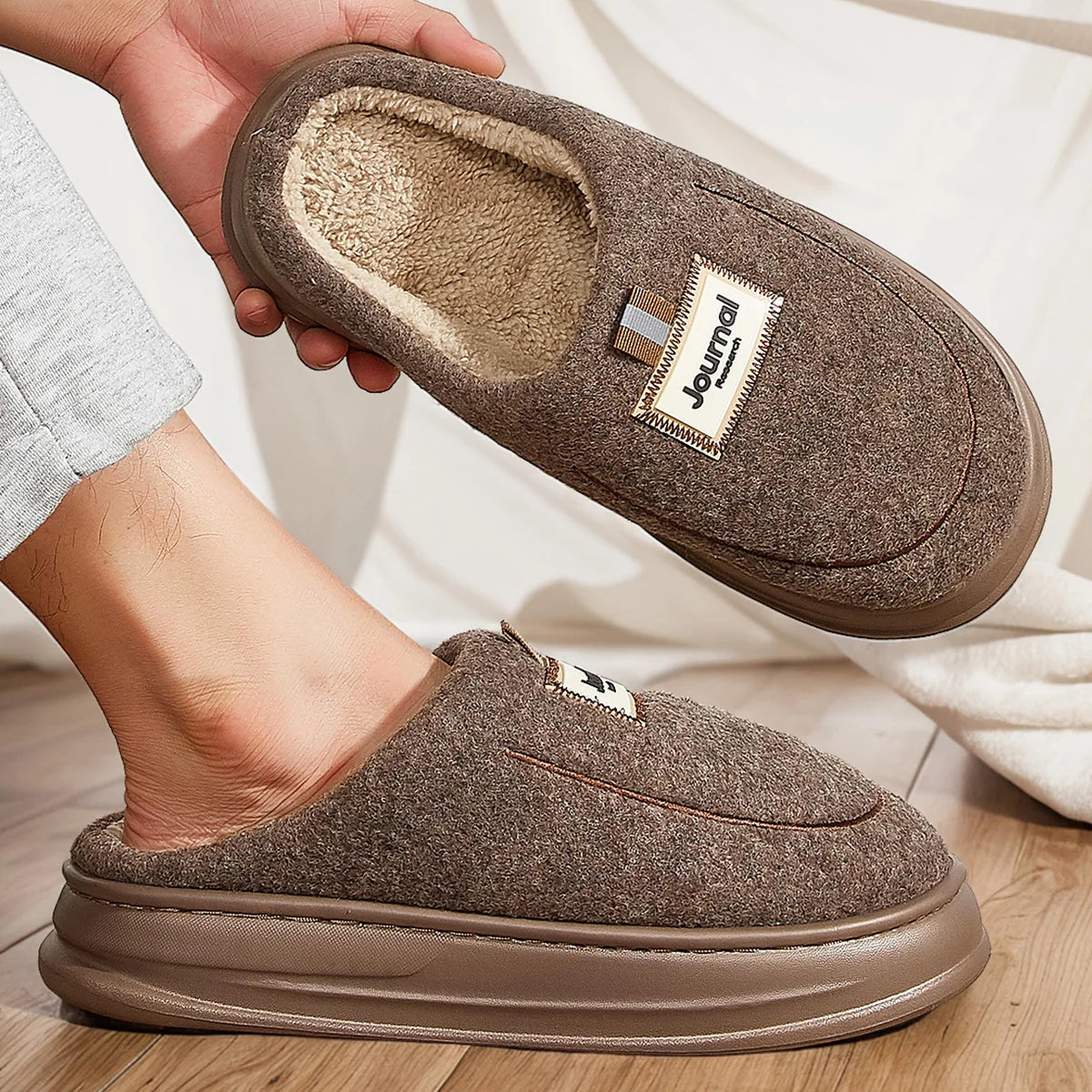 Men's Comfortable Warm Slippers - Plush EVA Memory Foam Cushion for Superior Comfort