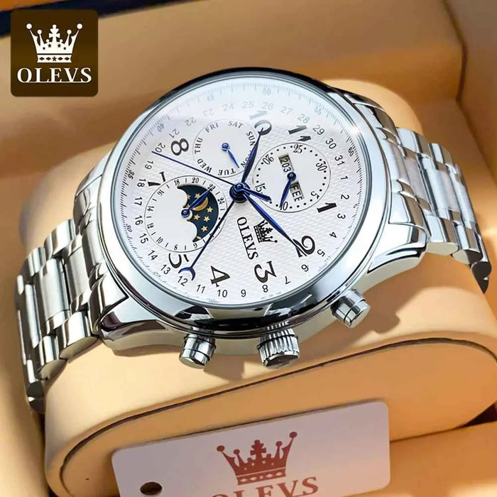 OLEVS 6667 Luxury Brand Men Mechanical Watch Original Digital Moon Phase Waterproof Chronograph Top Sports Men Automatic Watch