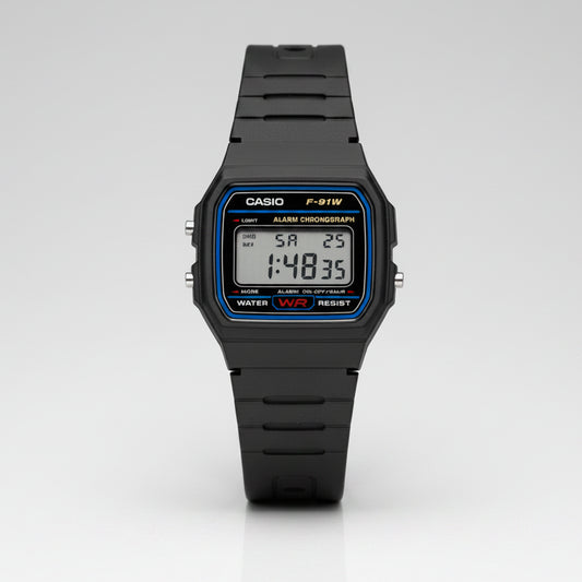 Casio F91W Series Fashionable Simple Retro Small Square LCD Display Waterproof Quartz Watch Trendy Versatile Electronic Watch