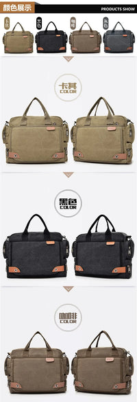 Men's Large Canvas Crossbody Satchel Bag – Travel & Casual Shoulder Bag