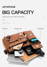 Men's PU Leather Crossbody Messenger Bag – Vintage Designer Style