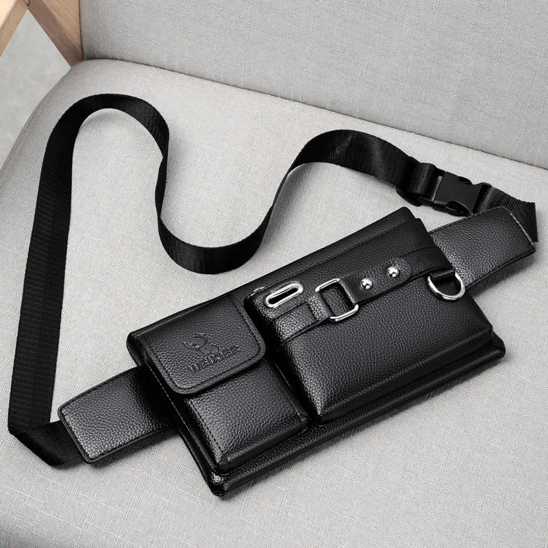 Men's PU Leather Crossbody Messenger Bag – Vintage Shoulder Bag