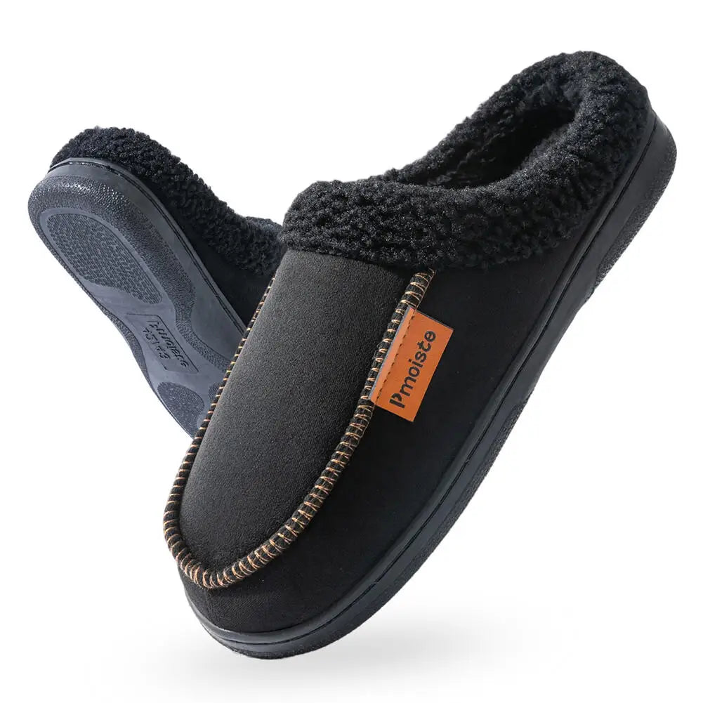 Luxurious Men's Warm Suede Slippers with Fleece Lining – Perfect for Cozy Winter Days
