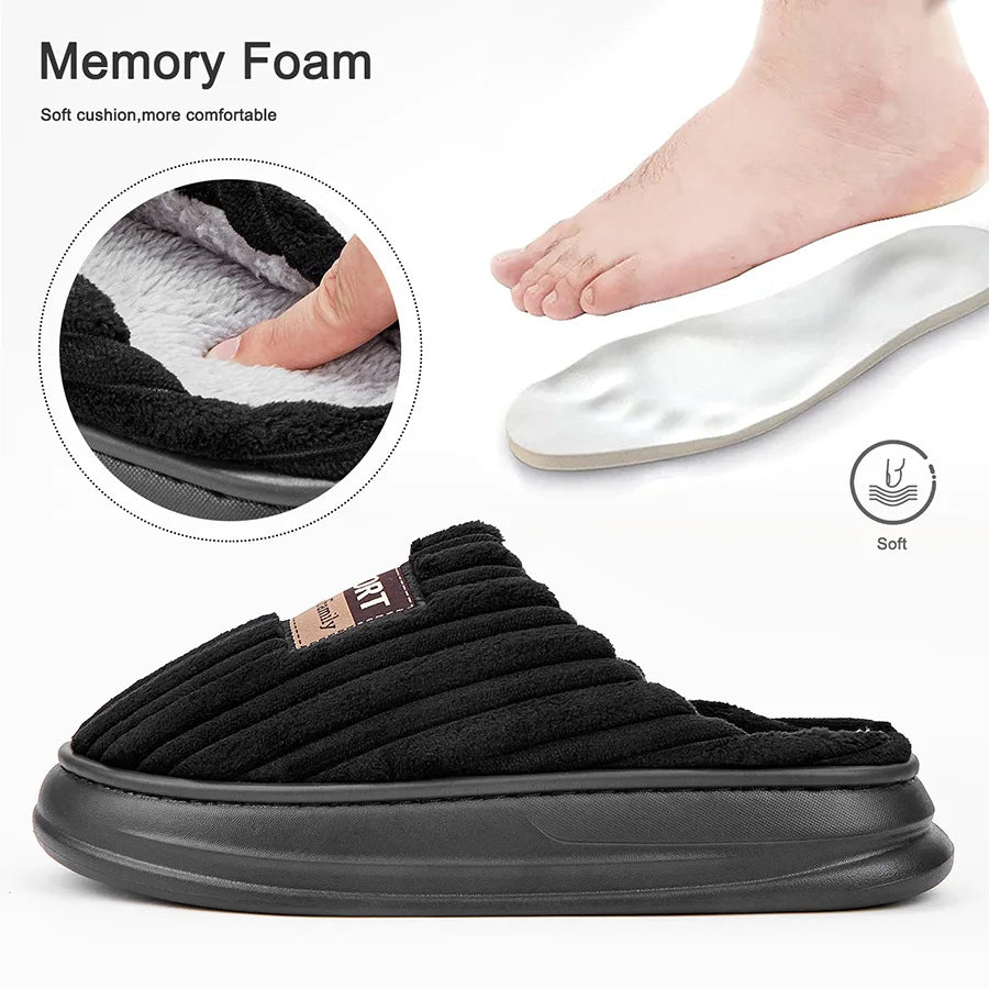 Experience Ultimate Comfort with Men's Winter Suede Slippers