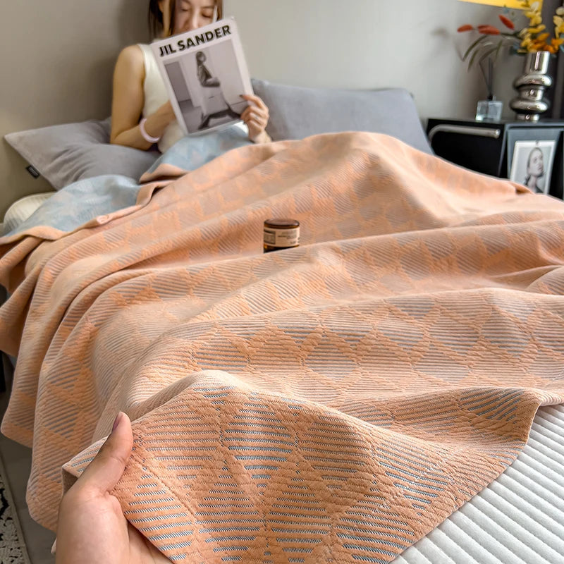 Experience Ultimate Comfort with Our Luxury Cotton Throw Blanket