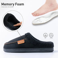 Luxurious Men's Warm Suede Slippers with Fleece Lining – Perfect for Cozy Winter Days