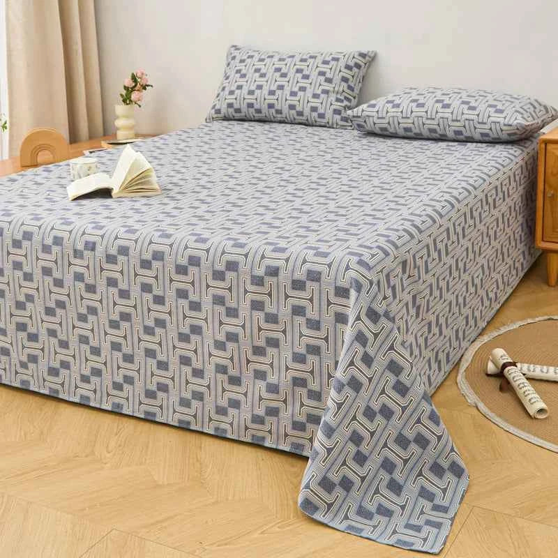 100% Cotton Thickened Bed Sheet Plant Flowers Printed Single Double Top King Sheets Pure Cotton Single Size Kids Bed Linen