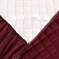 European Luxury Quilted Bed Skirt - Thicken Velvet King Size Winter Bedspread