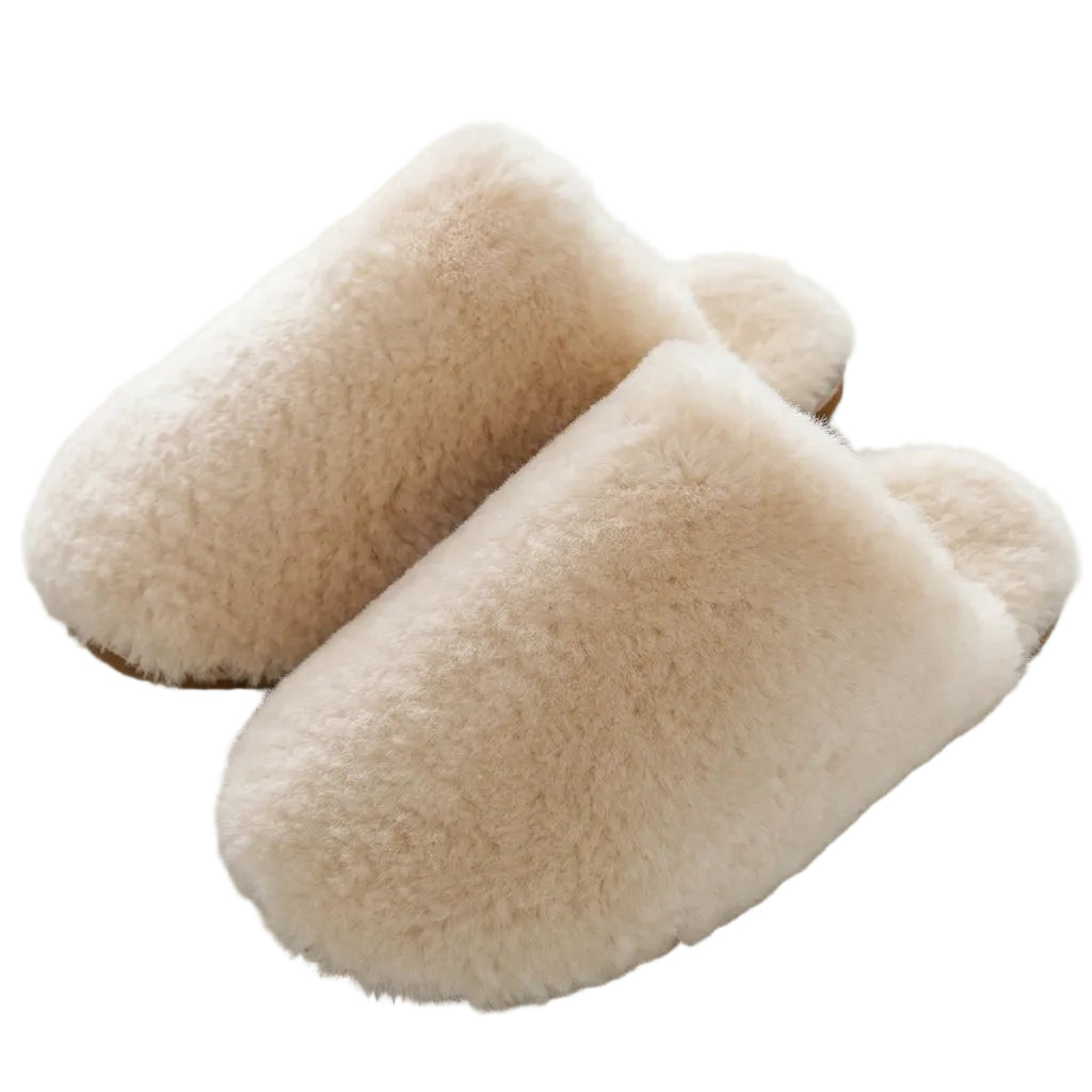 Women's Wool Slippers with Soft Shearling Lining for Cozy Winter Comfort