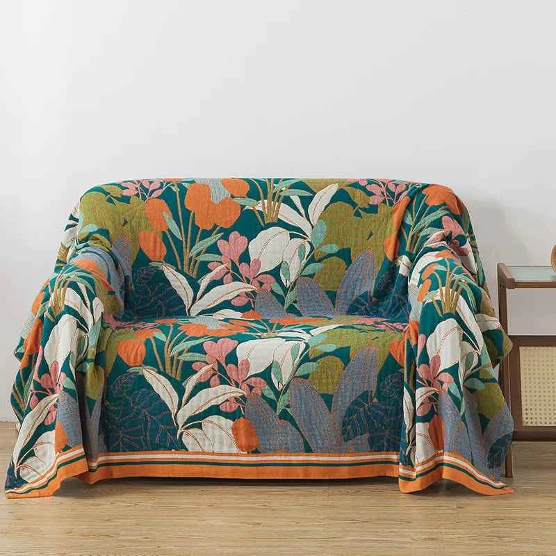 New Flowers Cotton Blanket Bedspread Single Double Home Decor Sofa Cover Summer Cooling Quilt Nap Blanket Cover Soft Bed Sheet