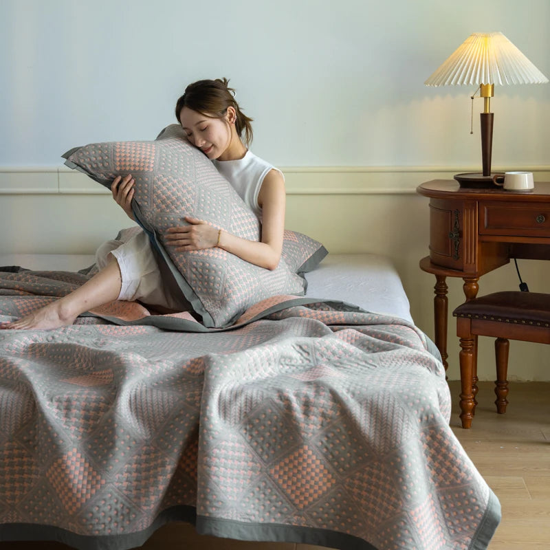 Cozy Up with Our 100% Cotton Bedspread Blanket - Luxurious Retro Charm