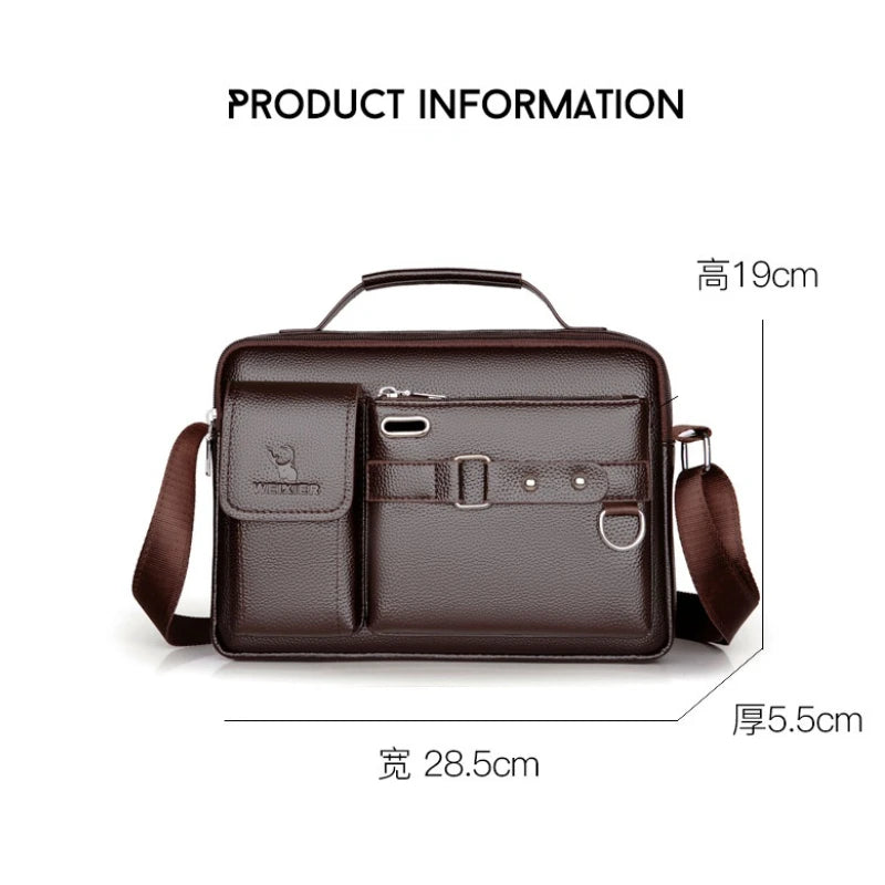 Men's PU Leather Crossbody Messenger Bag – Vintage Shoulder Bag
