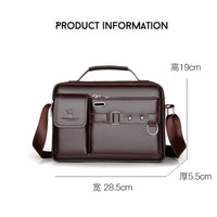 Men's PU Leather Crossbody Messenger Bag – Vintage Shoulder Bag
