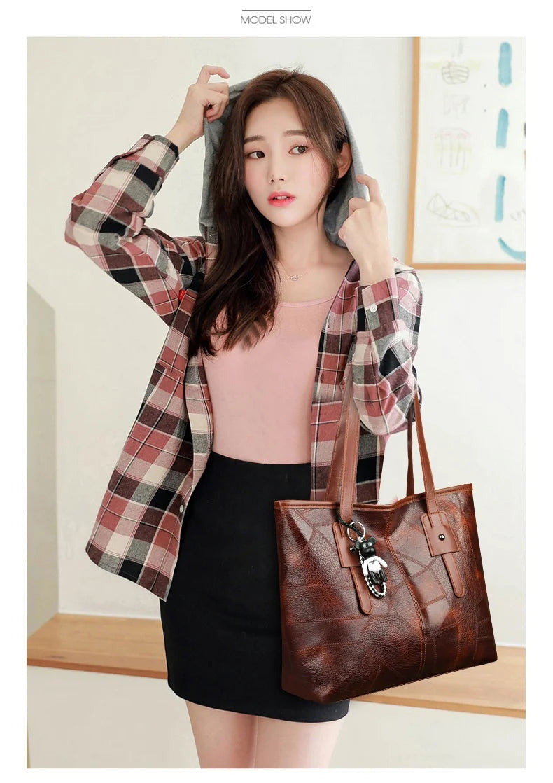 Trendy Women's  New Large Capacity Tote Bag with Horizontal Square Zipper Single Shoulder Handbag