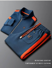 Men Tracksuit Sportswear Set Men's Jacket Trendy ins Embroidered Fashion Men's Jacket Trousers Two-Piece Suit