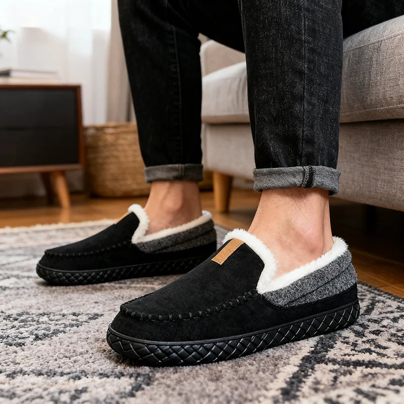 Luxury Men’s Winter Slippers - Plush Comfort for Home Relaxation