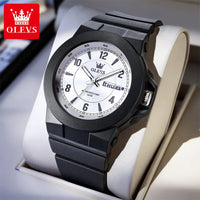 OLEVS Quartz Sports Watch - Digital Simplicity Men's Waterproof Silicone Strap Watch with High Hardness Glass