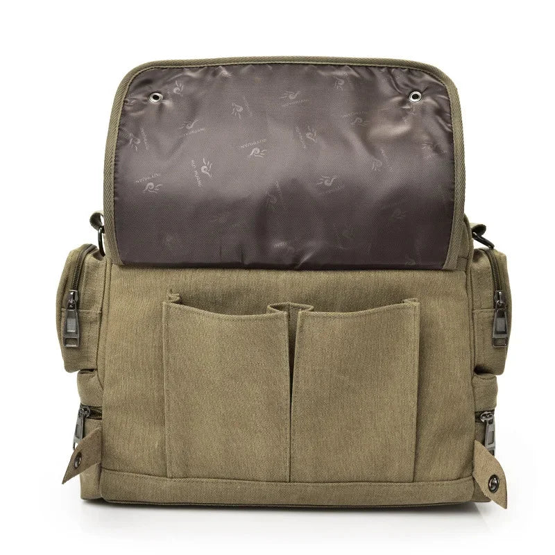 Men's Large Canvas Crossbody Satchel Bag – Travel & Casual Shoulder Bag