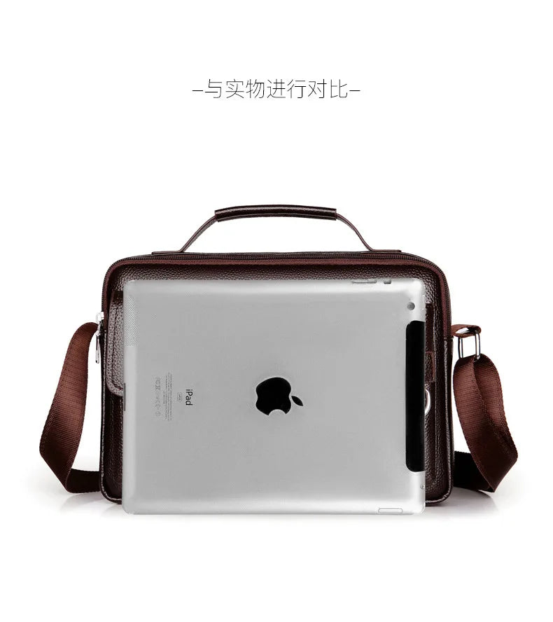 Men's PU Leather Crossbody Messenger Bag – Vintage Shoulder Bag